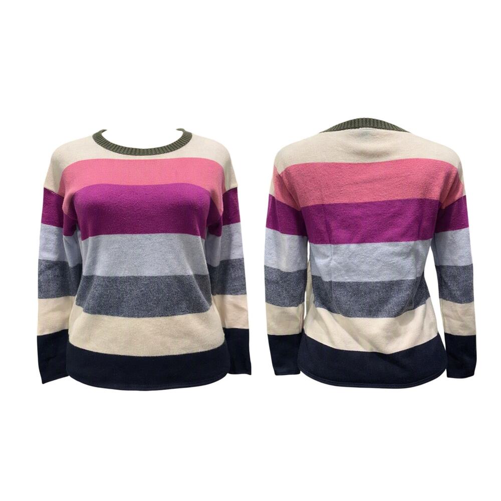 Talbots Women’s Small Striped Lightweight Crewneck Sweater Long Sleeve